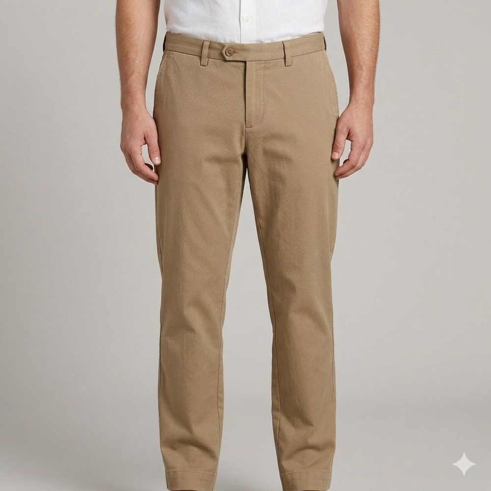 Tommy‎ Bahama Pants Mens 36x30 Silk Cotton Blend Khaki Flat Front Chino EUC